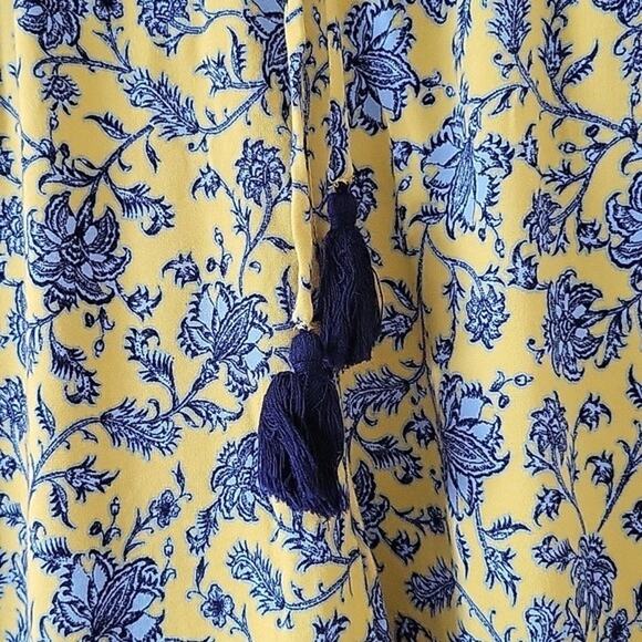 J. Jill Yellow Blue French Country Print Pull-on Shorts Size Medium M - Picture 4 of 7